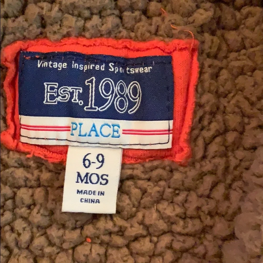 EUC The Children’s Place Sherpa hoodie, 6-9 mos